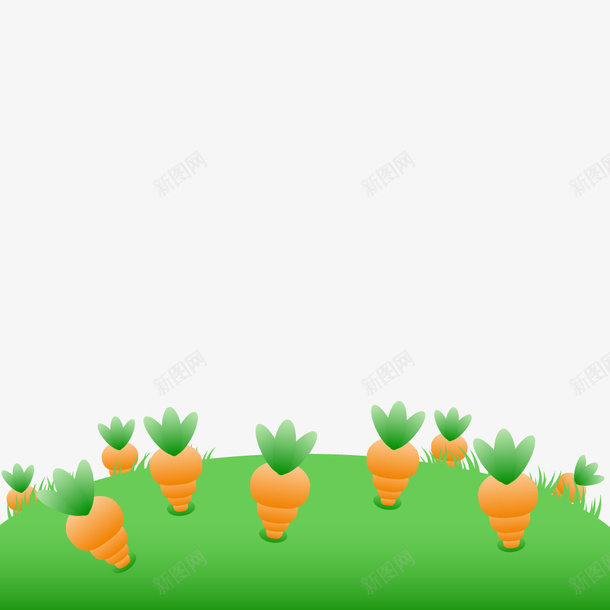 长在草地上的胡萝卜矢量图ai免抠素材_88icon https://88icon.com 兔子食物 卡通 绿色草地 胡萝卜 矢量图