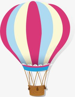 热球粉白条纹热气球高清图片
