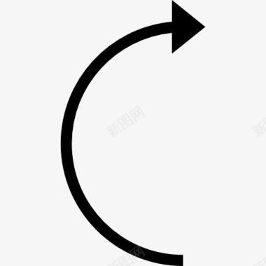 牛仔符号半圆形的右箭头符号图标图标