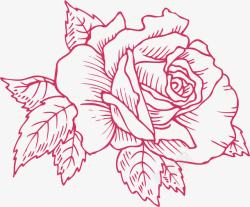 写实玫瑰花环手绘玫瑰花图标高清图片