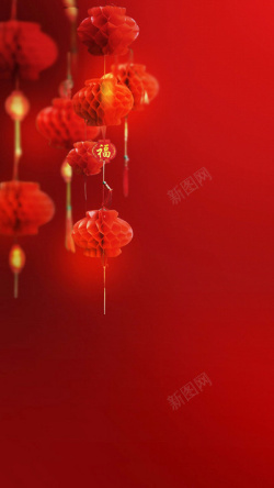 中国红新年标签新春新年中国红节日喜庆红色背景高清图片