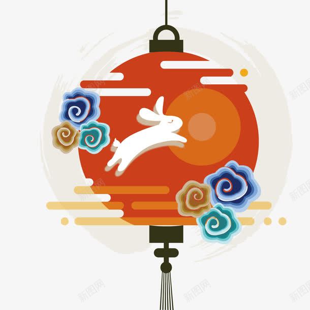 中秋节装饰图案png免抠素材_88icon https://88icon.com 中秋节 兔子 卡通手绘 圆月 灯笼 祥云 装饰图案