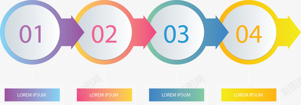 彩色数字箭头流程图矢量图ai免抠素材_88icon https://88icon.com 定制流程 彩色箭头 数字序列 流程图 矢量png 矢量图 箭头 箭头流程图