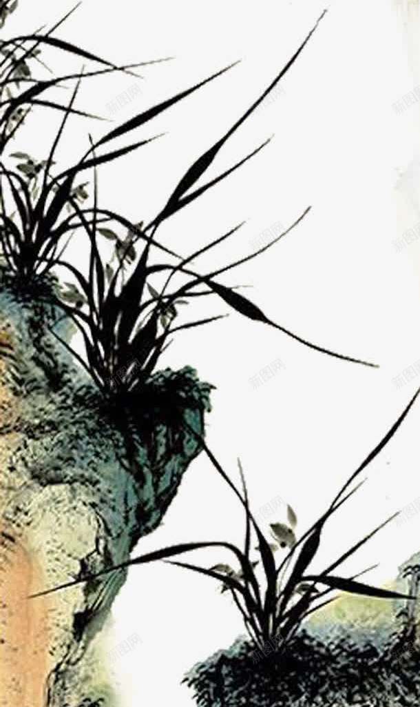 水墨兰花png免抠素材_88icon https://88icon.com 中国文化素材 中国水墨画 中国风海报设计素材 传统文化元素 兰花素材免费下载