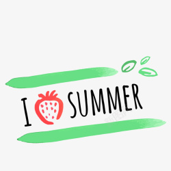 草莓字体夏季水彩涂鸦字母图标高清图片