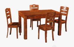 中式餐桌椅一套素材