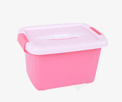 家居粉色的塑料收纳箱素材