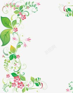 传统婚礼画册绿色藤蔓花高清图片