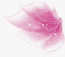 中秋节半透明粉色花朵素材