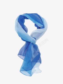 温暖的围巾蓝色丝巾高清图片