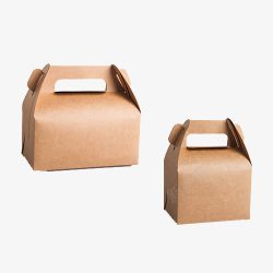 包装纸盒设计牛皮纸手提西点盒高清图片