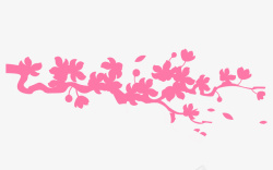 春天桃花装饰粉色剪影素材