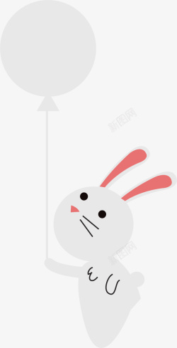 复活节卡通气球兔子素材