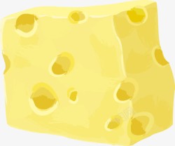 手绘黄色奶酪素材