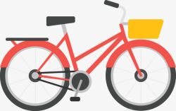 卡通零食车手绘活泼红色的自行车手绘高清图片