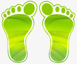 绿色简约风格脚丫子脚印地贴图案素材