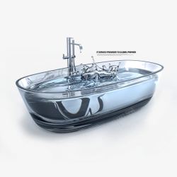 创意透明浴缸素材
