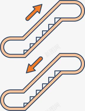 爬阶梯上下楼电梯图标图标