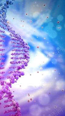 蓝紫色梦幻分子结构图案H5背景元素背景