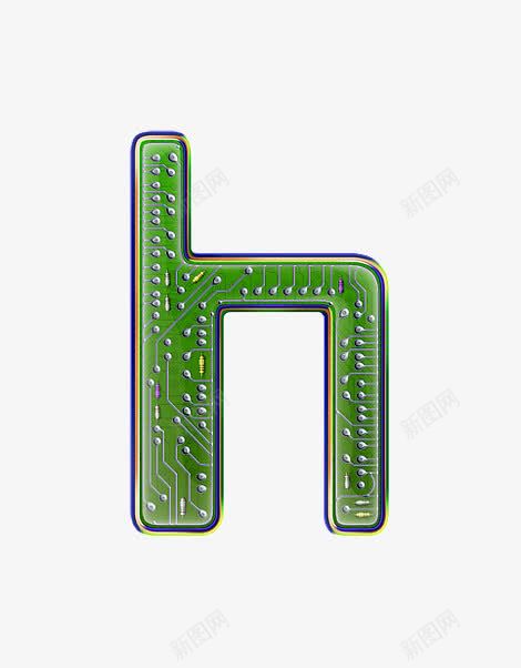 电路板字母hpng免抠素材_88icon https://88icon.com 创意数字 工业风 电路板字母数字