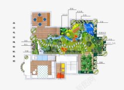 园林设计图屋顶花园效果图高清图片