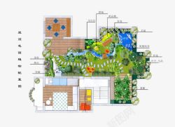 植物平面图例屋顶花园效果图高清图片