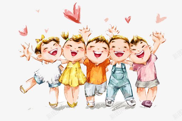 卡通欢呼的孩子png免抠素材_88icon https://88icon.com 一群孩子 卡通 手绘欢呼的孩子 欢呼的孩子 爱心 高兴的孩子