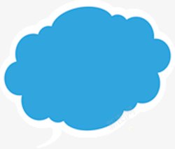 蓝色云朵形状对话框素材