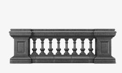 灰色手绘建筑石柱护栏素材