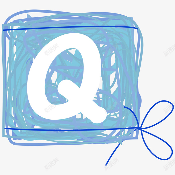 卡通手绘圆圈字母Qpng免抠素材_88icon https://88icon.com Q 创意 圆圈 大写字母 手绘图 绘画 英文字母