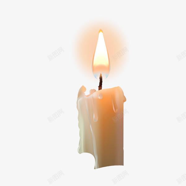 白色蜡烛点燃元素png免抠素材_88icon https://88icon.com 光芒 发光 商务 渐变 点燃 白色 真实 蜡烛