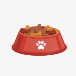 猫粮狗粮红色可爱动物的食物骨头狗粮饼干高清图片