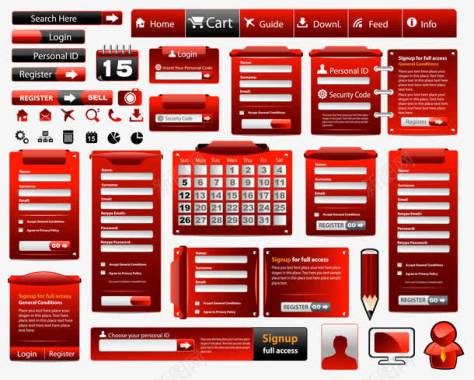 红色收藏标签红色系网页模块图标图标