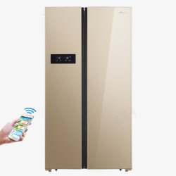 双门冰箱浮光跃金对开门电冰箱高清图片