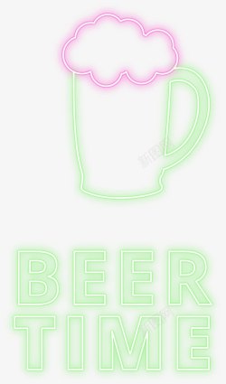 矢量啤酒装饰啤酒杯霓虹灯高清图片