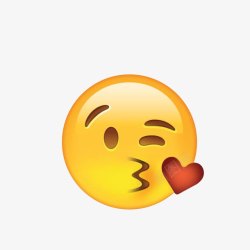 爱心emoji卡通飞吻的表情图高清图片