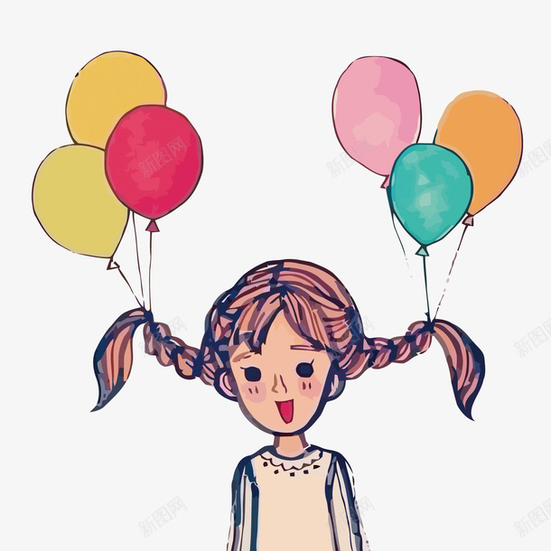 少女矢量图eps免抠素材_88icon https://88icon.com 卡通 小孩子 少女 手绘 气球 水彩 游乐场 矢量少女 矢量图