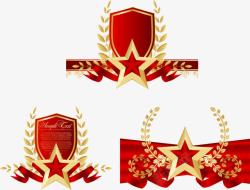 金属与麦穗素材红色五角星盾牌高清图片