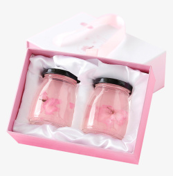 瓶装包装樱花果冻布丁礼盒包装高清图片