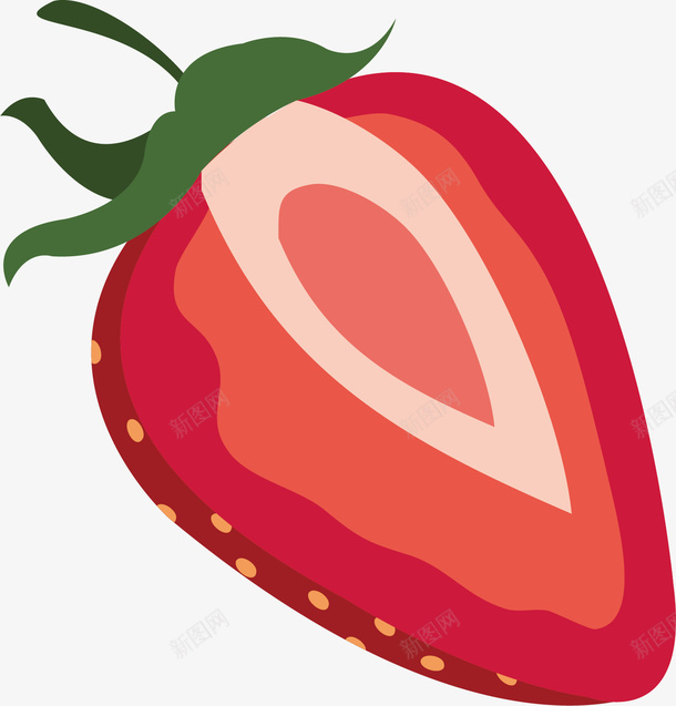 切开的草莓矢量图ai免抠素材_88icon https://88icon.com 卡通 原创 手绘 水果 矢量图 红色 草莓 草莓剖面 草莓横切面 设计