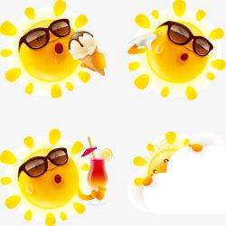 炎热的太阳卡通形象装饰高清图片