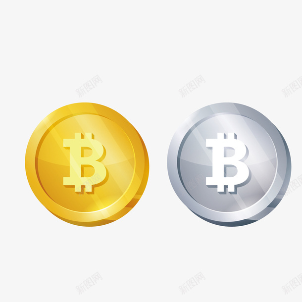 金色钱币矢量图ai免抠素材_88icon https://88icon.com 3D PNG免抠图下载 互联网 圆形 比特币 比特币装饰 矢量图 虚拟 金币