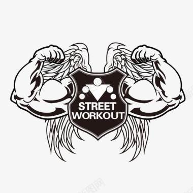 肌肉男人健身俱乐部logo图标图标