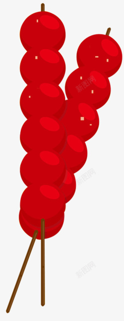 红色珠串卡通北京美食红色冰糖葫芦串串高清图片