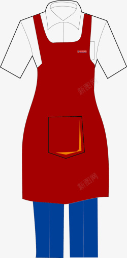 服务员服装设计红色服务员服装图高清图片