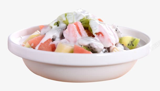 酸奶沙拉png免抠素材_88icon https://88icon.com 产品实物 凉拌 水果 沙拉 美味 美食 酸奶