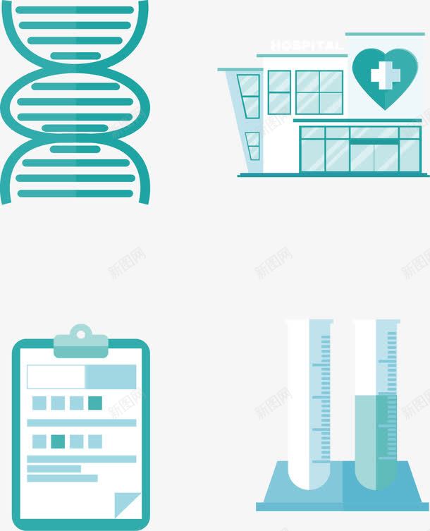 双螺旋分子结构png免抠素材_88icon https://88icon.com DNA分子 医学 医疗 医院 生物工程 病历本 矢量素材 试管