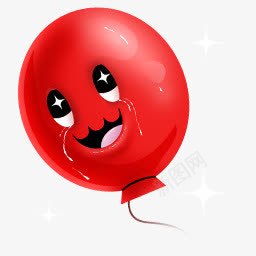 红色卡通笑脸气球图标图标