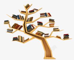 立体大树树形书架高清图片