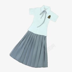 女生学生长裙校服简单大方简洁素材